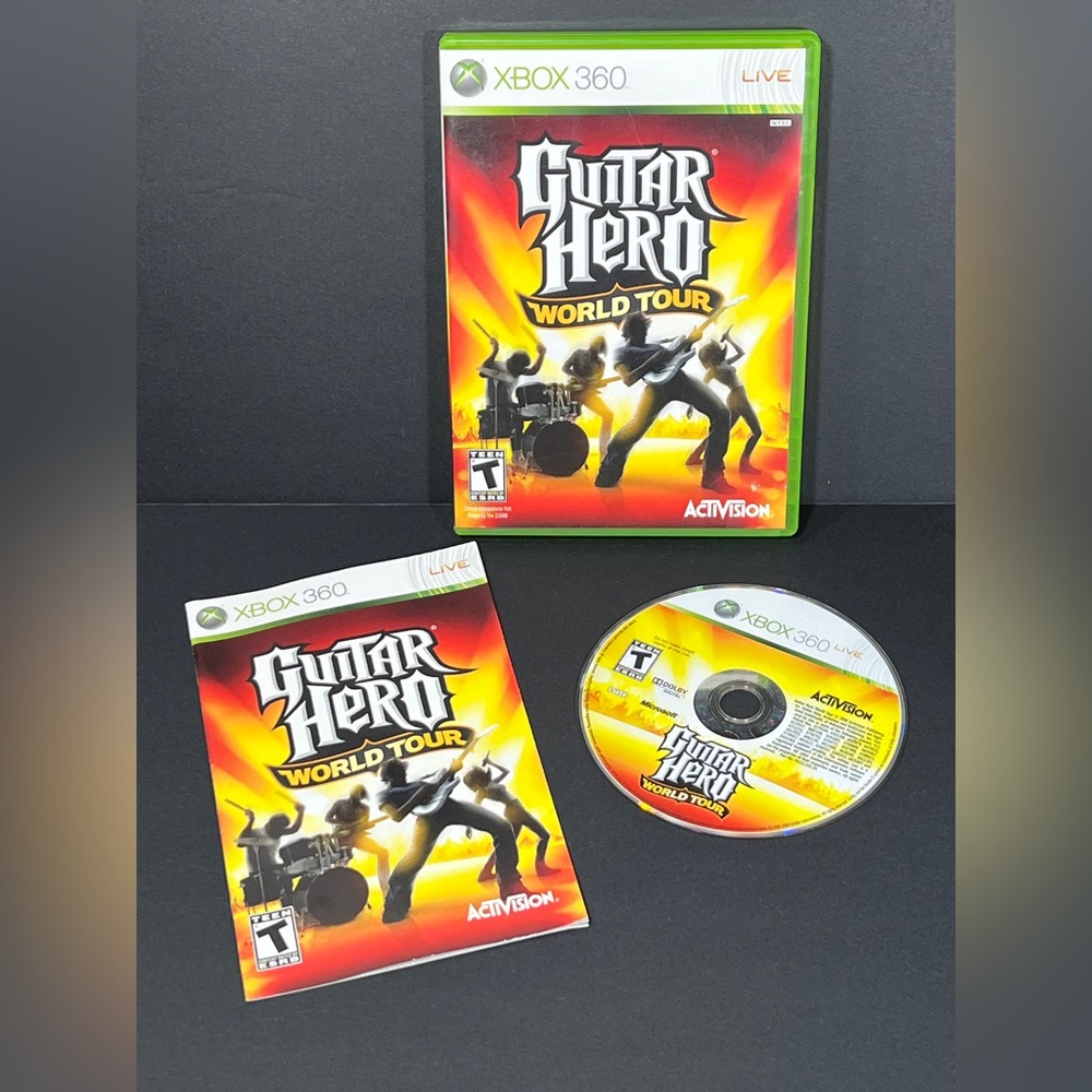 Guitar Hero World Tour Video Game Microsoft Xbox 360 CIB Complete Manual